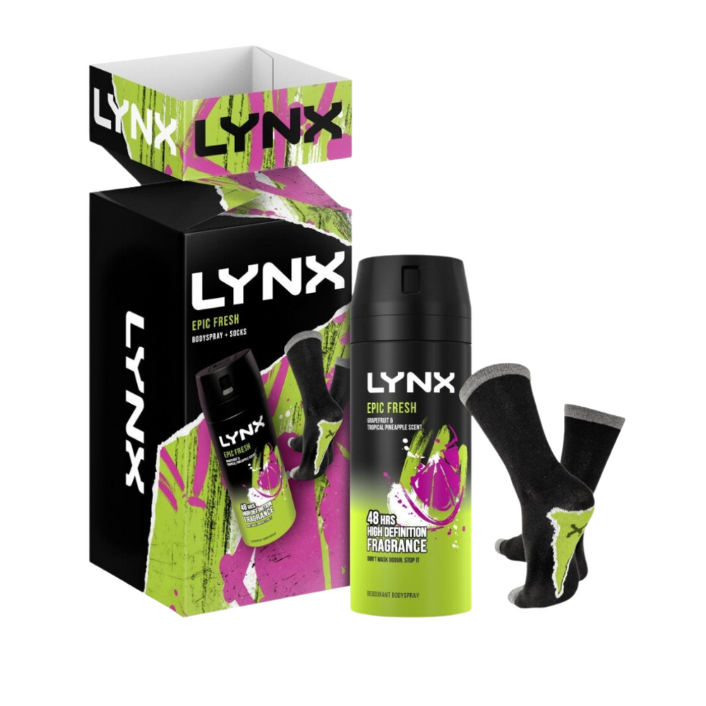 Lynx Epic Fresh Deodorant Body Spray & Designed Socks Gift Set